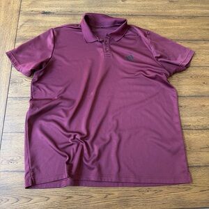 adidas Men’s Burgundy Polo Shirt with Subtle Logo